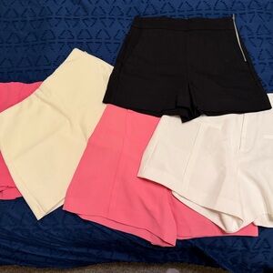 5 pair Zara High Waist Shorts - Black, Pink, and Cream! Skorts white Womens